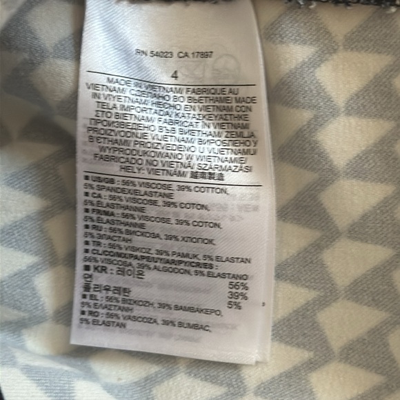 Banana Republic EUC Geometric High Waisted Black and White Midi Pencil Skirt - Picture 7 of 8